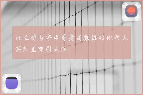 杜兰特与字母哥身高数据对比两人实际差距引关注